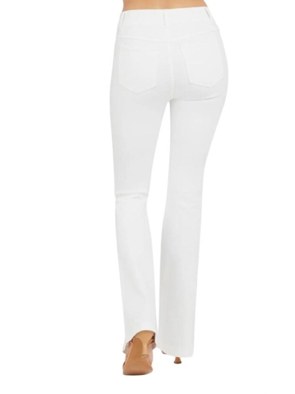 Spanx Flare Leg Everywear Jeans Women's Size Large White With Pockets NWT